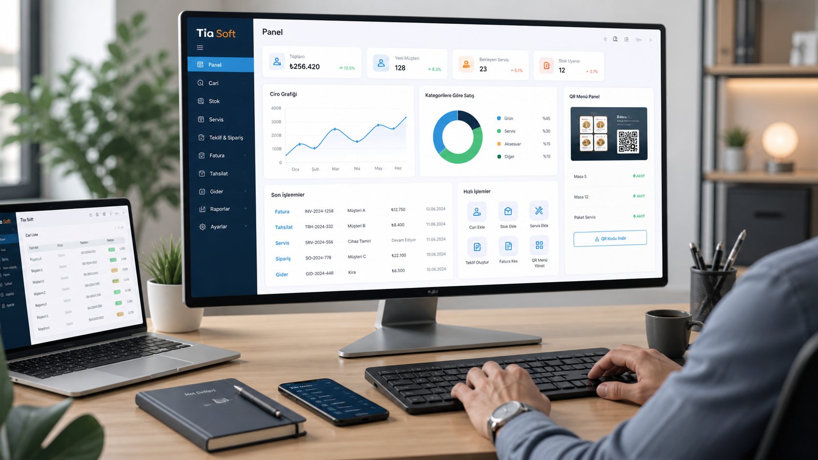 Tia Soft akıllı e-ticaret ve yönetim paneli çözümü